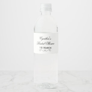 Personalised Bridal Shower Water Bottle Wrapper Water Bottle Label