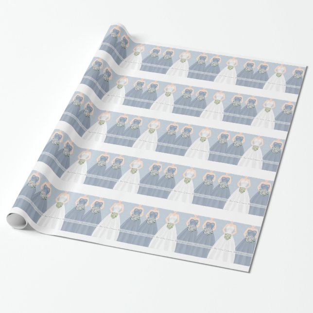 Personalised Bridal Shower Wrapping Paper (Unrolled)