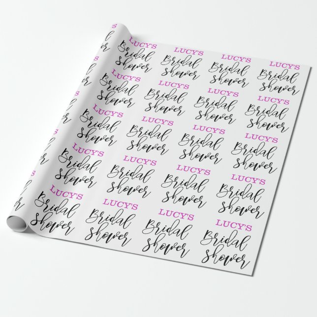 Personalised Bridal shower  Wrapping Paper (Unrolled)