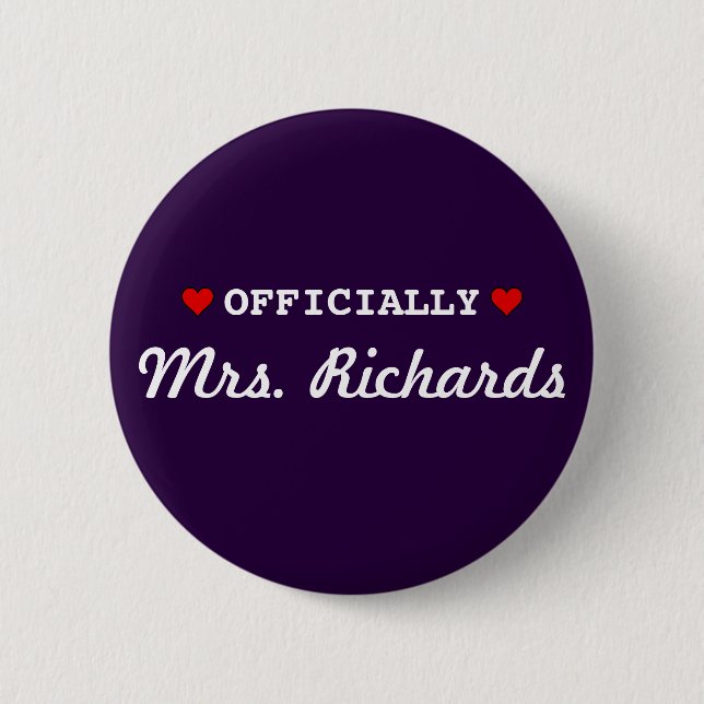 Personalised Bridal Wedding 6 Cm Round Badge (Front)