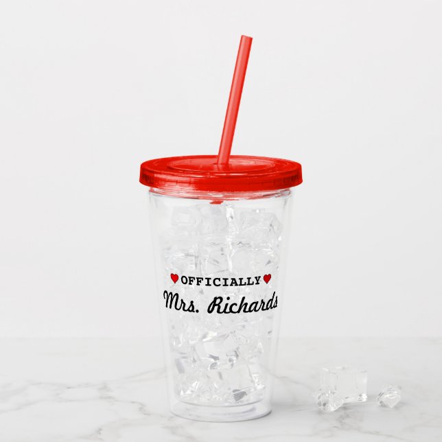 Personalised Bridal Wedding Acrylic Tumbler (Back Ice)