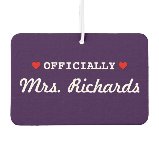 Personalised Bridal Wedding Car Air Freshener (Front)