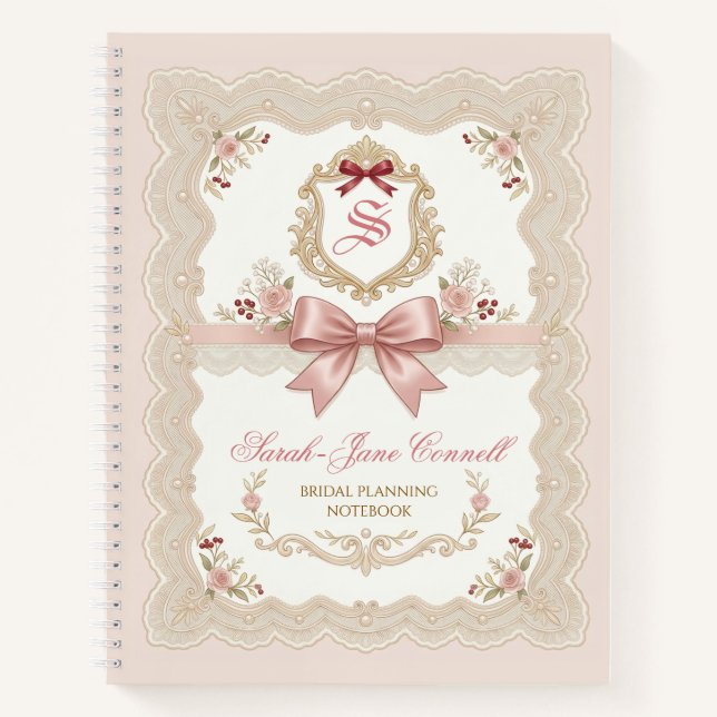 Personalised Bridal Wedding Planning Notebook (Front)