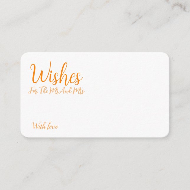 Personalised Bride And Groom Advice Wishes  Enclosure Card (Front)