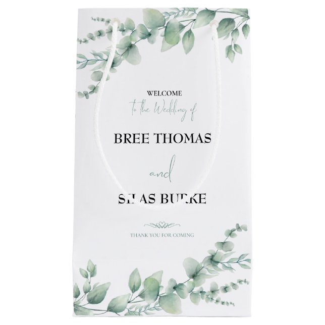 Personalised Bride And Groom Name Wedding Small Gift Bag (Front)