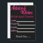 Personalised Bride And Groom Wedding Advice Card's<br><div class="desc">Customised Your Own Stylish Modern Minimal Monogram Bride and Groom Wedding Card's.</div>