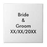 Personalised Bride and Groom with Date Tile<br><div class="desc">Personalised Bride and Groom with Date ceramic tile. Personalise this template with your photo and text. Edit it to make more changes.</div>