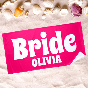 Personalised Bride Bachelorette Beach Towel
