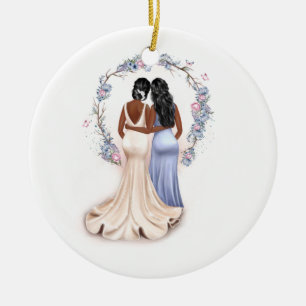 Personalised Bride & Bridesmaid Christmas ornament