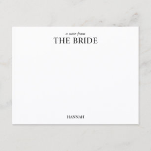 Personalised Bride Classic Elegant Minimalist Card