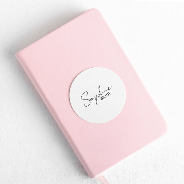 Personalised Bride Classic Round Sticker (Creator Uploaded)