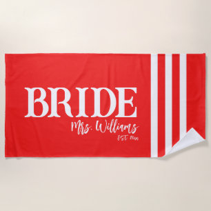 Personalised Bride Cotton Beach Towel,Bachelorette Towel
