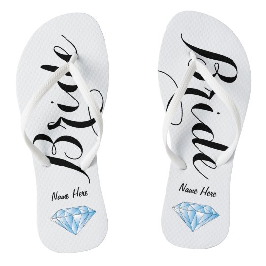 personalised bride flip flops