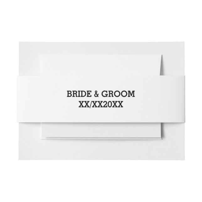 Personalised Bride & Groom Landscape Envelope Band Invitation Belly Band (Front Example)