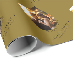 Personalised Bride & Groom Names Wedding Photo Wrapping Paper