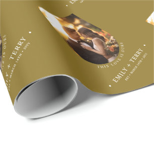 Personalised Bride & Groom Names Wedding Photo Wrapping Paper