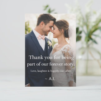 Personalised Bride & Groom Photo Thank You Card |