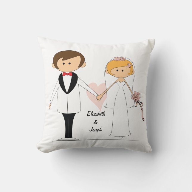 Personalised Bride & Groom Pillow (Front)