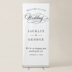 Personalised Bride & Groom Reception Wedding Retractable Banner