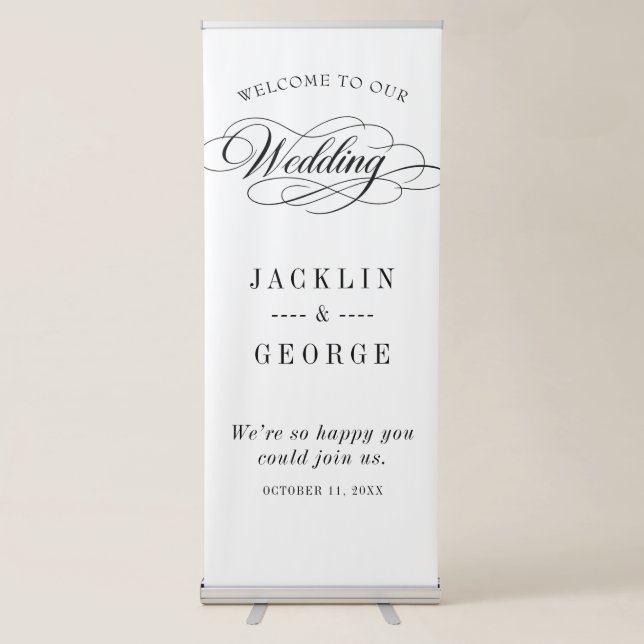 Personalised Bride & Groom Reception Wedding  Retractable Banner (Front)