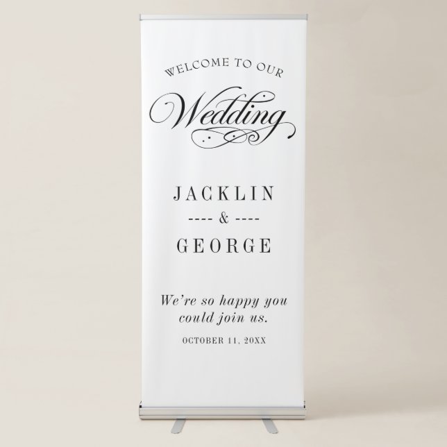 Personalised Bride & Groom Reception Wedding  Retractable Banner (Front)