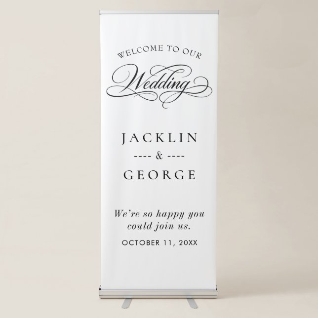 Personalised Bride & Groom Reception Wedding  Retractable Banner (Front)