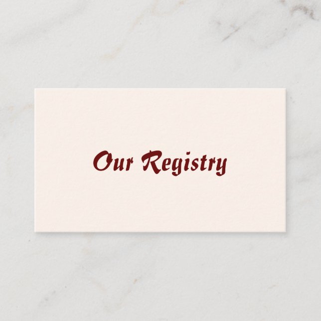 Personalised Bride & Groom Registry Card (Front)