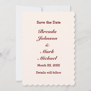 Personalised Bride & Groom Save the Date Flat Card