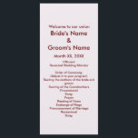 Personalised Bride Groom Wedding Program Rack Card<br><div class="desc">Wedding Program Rack Card. Personalised bride and groom stationery and products where you can add your photo or design. Text templates for the special wedding celebration are shown here to get you started. All text is adjustable to move, resize, and change the font and colour. Click on "Customise It" to...</div>