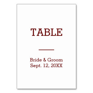 Personalised Bride & Groom Wedding Table Card