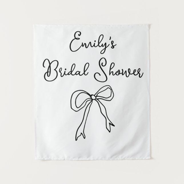 Personalised Bride Name Bridal Shower Photo Booth Tapestry (Front)
