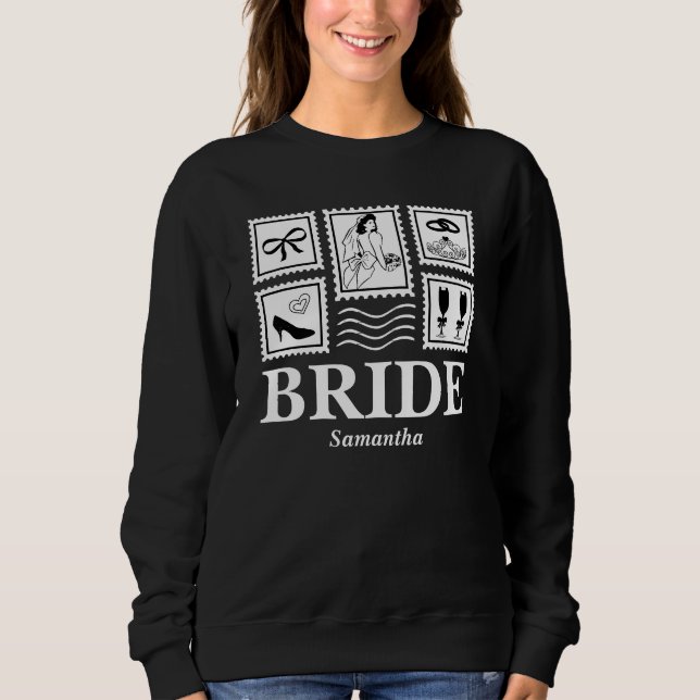 Personalised Bride Stamp Collage Sweatshirt (Front)