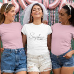 Personalised Bride T-Shirt<br><div class="desc">Welcome to our collection of personalised bride products on Zazzle! Here, we specialise in creating unique and customisable items to celebrate the journey of becoming a bride. Whether you're planning your dream wedding or looking for the perfect bridal shower gifts, we've got you covered.</div>
