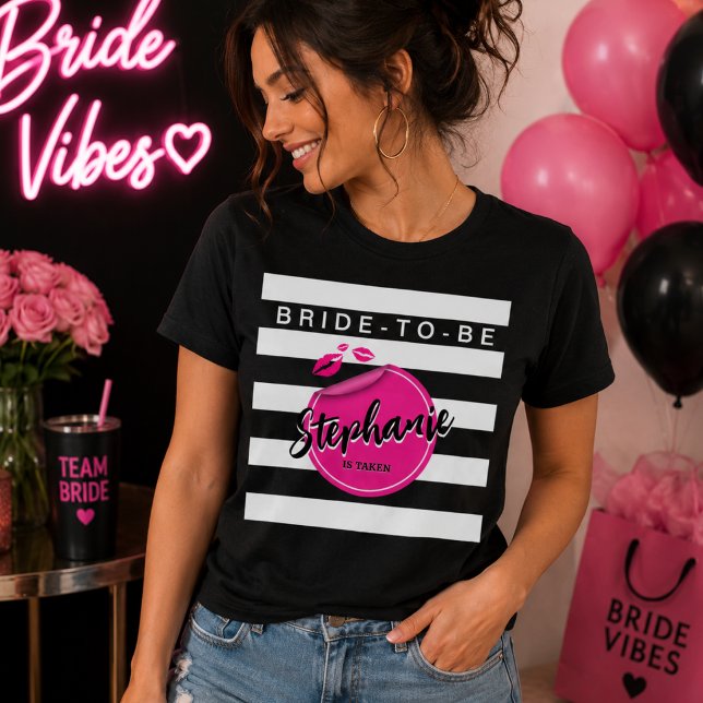Personalised Bride-To-Be Glam Bachelorette  Tri-Bl Tri-Blend Shirt (Personalized Bride-To-Be Tee)