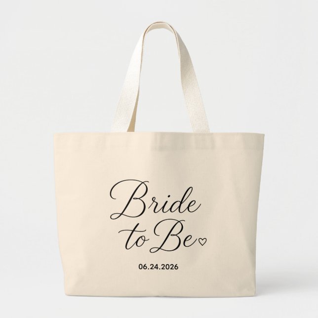  Personalised Bride to Be Wedding Date Tote (Front)