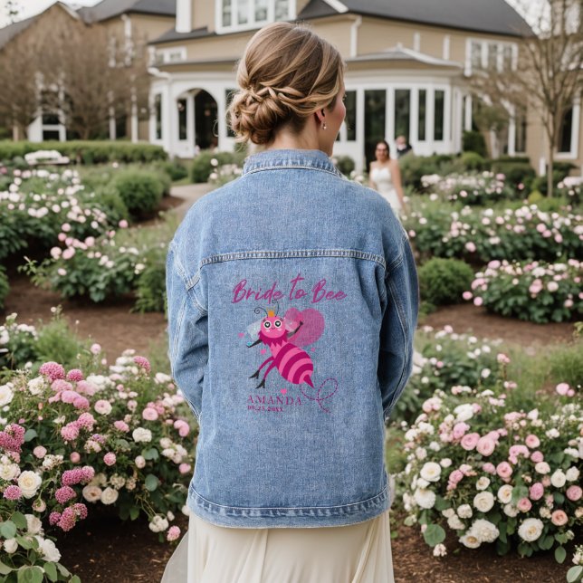 Personalised Bride To Bee Wedding Denim Jacket (Wedding Back)