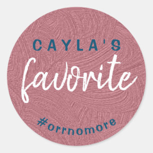 Personalised Bride's Favourite Rose Gold Blue Favo Classic Round Sticker