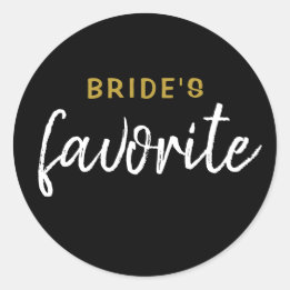 Personalised Bride's Favourite Sticker Black Gold