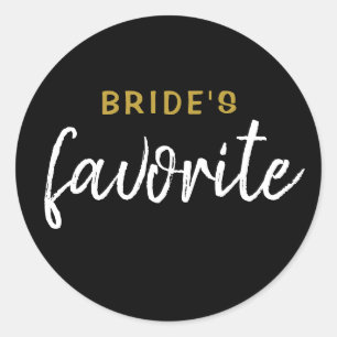Personalised Bride's Favourite Sticker Black Gold