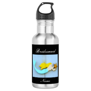 Personalised bridesmaid blonde mermaid 532 ml water bottle