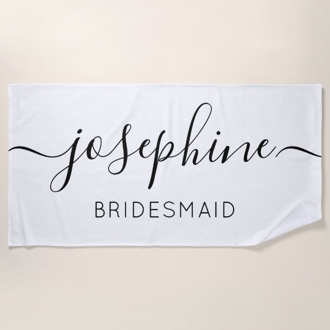 Personalised Bridesmaid| Bridesmaid Proposal gift Beach Towel (Front)