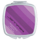Personalised Bridesmaid Compact Mirror Purple