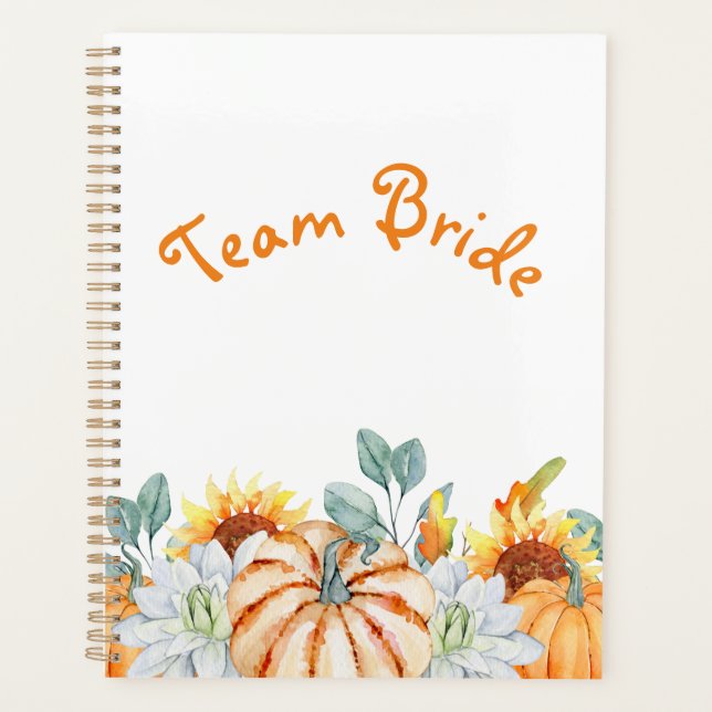 Personalised Bridesmaid Gift Fall Wedding Theme Planner (Front)