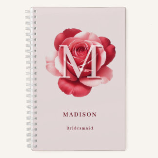 Personalised Bridesmaid Gift Rose Notebook