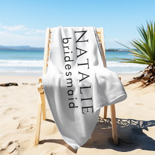 Personalised Bridesmaid Gift Wedding Bridal Party Beach Towel