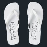 Personalised Bridesmaid Gift Wedding Bridal Party Flip Flops<br><div class="desc">Introducing our Personalised Bridesmaid Gift Wedding Bridal Party Flip Flops, a stylish and comfortable gift to express your appreciation to your bridesmaids and bridal party. These flip flops are designed with a range of key phrases, making them an ideal choice for thanking your closest friends and family on your special...</div>