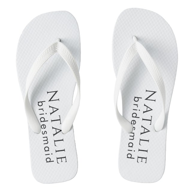 Personalised Bridesmaid Gift Wedding Bridal Party Flip Flops (Footbed)