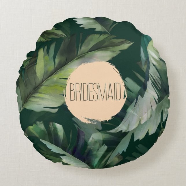 Personalised Bridesmaid  Gifts, Wedding Party Gift Round Cushion (Front)