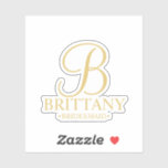 Personalised Bridesmaid Gold Monogram and Name<br><div class="desc">Add a personal touch to your wedding with personalised bridesmaids custom-cut sticker. This sticker features personalised monogram in gold elegant script font style with bridesmaid's name and title in gold classic serif font style. Also perfect for maid of honour, flower girl, mother of the bride, groomsmen, best man, father of...</div>