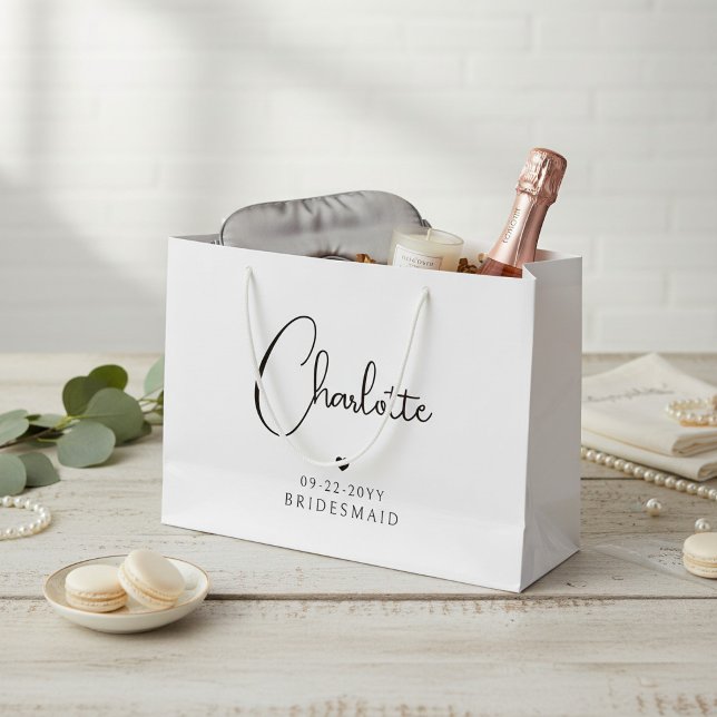 Personalised Bridesmaid Name Large Gift Bag (Creator Uploaded)